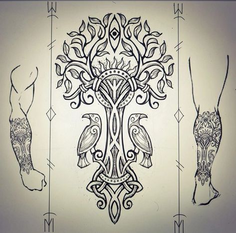 Viking Mask Tattoo, Yggdrasil Tattoo Vikings, Celtic Art Tattoo, Yggdrasil Art, Druid Tattoo, Yggdrasil Tattoo, Viking Tattoos For Men, Traditional Viking Tattoos, Norse Art