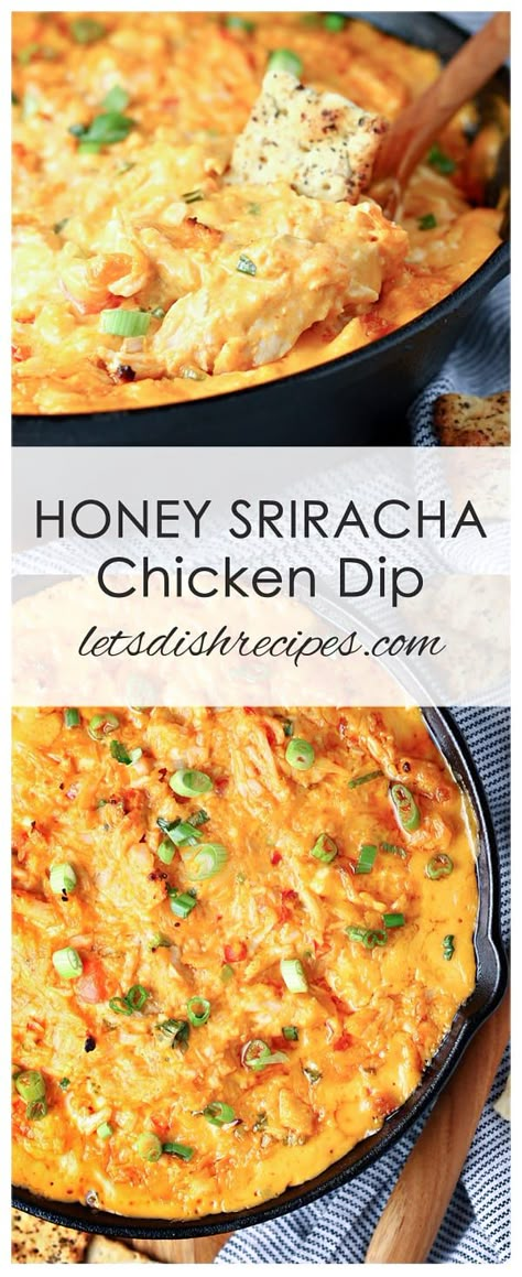 Spicy Chicken Dip, Appetizers Chicken, Honey Sriracha Chicken, Chicken Dip Recipe, Crockpot Appetizers, Sweet And Spicy Chicken, Sriracha Chicken, Chicken Dip, Chicken Dips