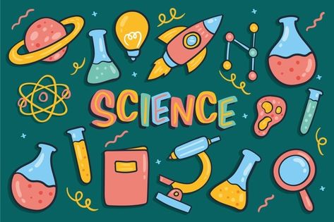 Hand drawn science background | Free Vector #Freepik #freevector #background #hand #education #hand-drawn Pink And Gold Wallpaper, School Kids Activities, Science Images, Science Classroom Decorations, Science Week, Colorful Borders Design, Home Tutors, Science Stickers, Science Background