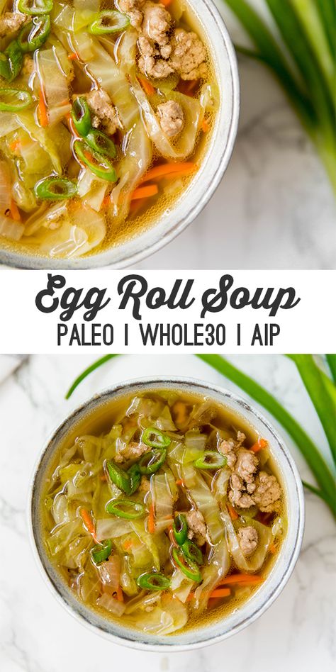 Egg Roll Soup, Paleo Menu, Egg Benedict, Paleo Soup, Diner Recept, Resep Diet, Makanan Diet, Dinner Healthy, Recipe 30