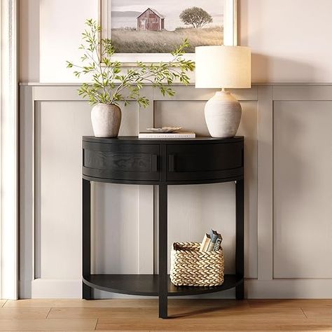 Farmhouse Half Moon Console Table - Small Entry Table with Storage for Narrow Spaces - Modern Home Decor - Living Room Furniture - Wood Entryway Table with Doors and Black Knobs (Blackened Oak)

#homedesign #homedecor #housedesign #housedecor #room #roomdecor #roomdesign #interior #design #home #house #furniture #decor #bedroom #kitchen #livingroom Entry Table With Storage, Small Entry Table, Small Hallway Table, Wood Entryway Table, Small Entry Tables, Small Entryway Table, Half Moon Console Table, Modern Boho Home Decor, Small Console Table