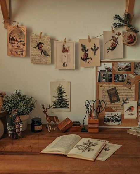 Goblincore Room, Cozy Aesthetics, Witchy Academia, Cottagecore Room, Aesthetic Room Ideas, Winter Bear, Room Deco, Room Update, Dreamy Room