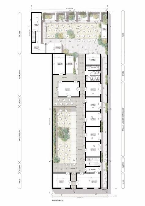 Strip Mall Architecture Plan, Strip Mall Plan, Mall Plan Design, Conference Center Floor Plan, Shopping Mall Design Plan, Strip Mall Floor Plan, Shopping Center Floor Plan, Commercial Complex Plan, Hotel Ground Floor Plan