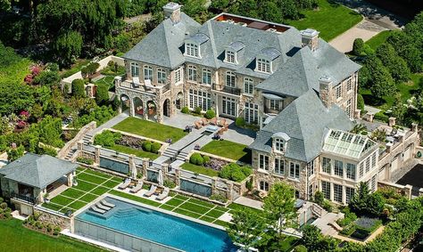 Homes of the Rich on Instagram: “Good morning! 😍 stunning French inspired stone mansion in Greenwich, CT ⠀  Construction: Hobbs, Inc. Architecture: Mark P. Finlay…” Mansion Aesthetic, Big Mansions, Stone Mansion, Mansion Exterior, Luxury Houses Mansions, Dream Mansion, Dream Life House, Castle House, Dream House Rooms