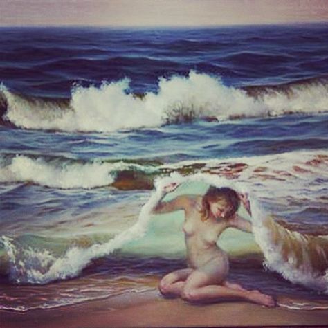 #She hides beneath the waves... Alex Alemany, Pretty Buildings, Artsy Ideas, Výtvarné Reference, Rennaissance Art, Whimsical Paintings, Arte Obscura, Wow Art, Ethereal Art