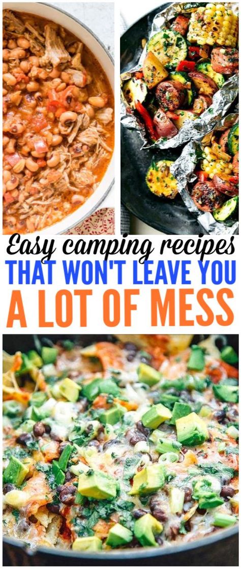 Summer is here and it is the perfect season to go camping! When I go on a camping, I never wanted to make a lot of mess, especially for food preparation. These easy recipes will be a breeze to do because it will leave you no mess and delicious. Who doesn't want that? Definitely pinning for later! Easy Dinners For Camping, No Cook Camp Food, No Cooking Camping Meals, No Dishes Camping Meals, Easy Cabin Meals, No Mess Camping Meals, Camping Meals Without Fire, Easy Cabin Food Camping Meals, Balsamic Reduction Sauce