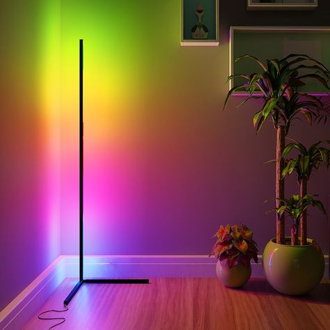 Corner Floor Lamp, Lamp Minimalist, Lamp Makeover, Mood Lamps, Corner Lamp, Unique Floor Lamps, Japanese Minimalism, Led Floor, Mood Light