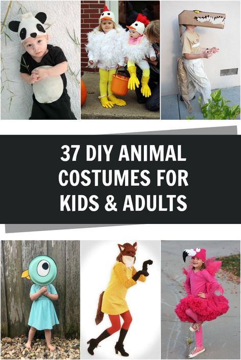 Adorable DIY Animal costumes for kids and adults! Diy Animal Costumes, Animal Costume Ideas, Homemade Animal Costumes, Animal Costumes Women, Animal Costumes Diy, Farm Animal Costumes, Animal Costumes For Adults, Animal Fancy Dress, Adult Costumes Diy