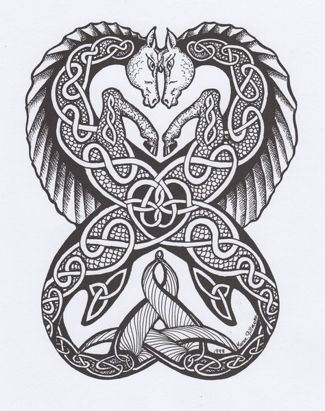 Pictish seahorses; Celtic; kelpies; tattoo design 42 Tattoo, Celtic Tattoo, Celtic Music, Celtic Dragon, Celtic Patterns, Horse Tattoo, Celtic Knotwork, Celtic Tattoos, Celtic Design