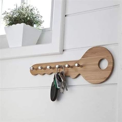 Restauration Hardware, Woodworking Tool Cabinet, Key Holder Diy, Functional Wall Art, Woodworking Organization, Wooden Key Holder, Bamboo Wall, Wall Key Holder, Key Rack