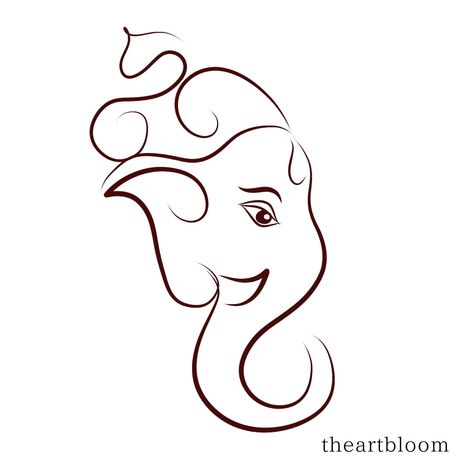 Ganesh Line Drawing, Lord Ganesha Tattoo Design, Ganesha Line Art, Hinduism Tattoos, Ganesha Illustration, Hindu Tattoos, Doodle Artist, Artist Doodle, Om Tattoo Design