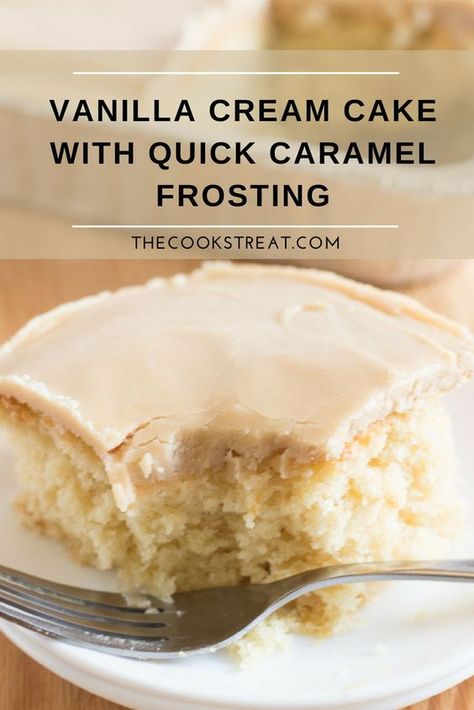 Vanilla Cream Cake, Cake Frosting Recipe, Caramel Frosting, Caramel Cake, Frosting Recipe, Köstliche Desserts, Cake Flavors, Vanilla Cream, Cake Frosting