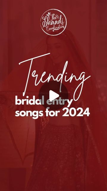 The Shaadi Coordinators | Mumbai on Instagram: "Brides, get ready to make THE entrance of 2024! 
We’ve got the perfect playlist to make sure your bridal entry is all about vibes only 😎
From goosebumps to happy tears, these trending tracks will have everyone swooning as you walk down that aisle like a total queen ❤️
Which song are you picking for your big moment? 
Drop it in the comments!

#TheShaadiCoordinators
#BridalEntrySongs #BigFatIndianWedding #ShaadiPlaylist #BridalEntryVibes #ReelBrides #ReelItFeelIt #WeddingReelGoals #ReelOfTheDay #ViralWeddingReels #ShaadiReel #ReelsTrending #ReelsForYou #BridalReelMagic #ExploreReels #ReelsInspiration #ReelWeddings #WeddingReelVibes #ReelTrend #ReelsIndia #TrendingShaadiSongs #IndianBrideFeels #WeddingDayVibes" Bride Entry Songs, Bridal Entry Songs, Playlist To Make, Perfect Playlist, Bridal Entry, Bride Entry, Bridal Songs, Big Fat Indian Wedding, Happy Tears