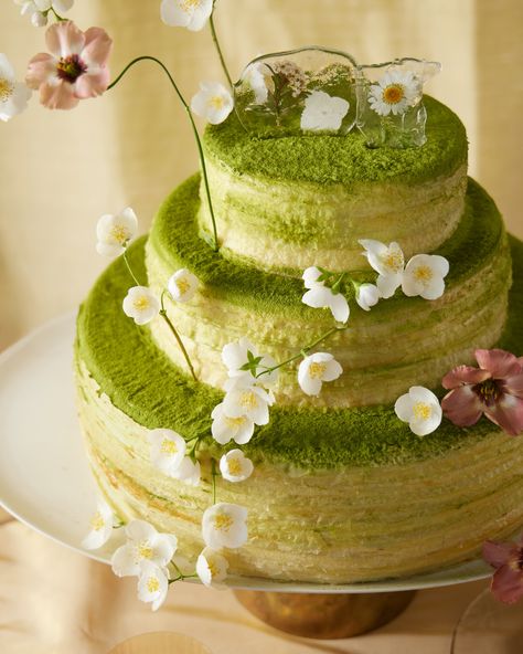 Love is in the air, and our 3-tier Green Tea Mille Crepe Cake is here to sweep you off your feet. 💚🍰Perfect for brides-to-be and dessert enthusiasts, it's the ultimate celebration companion. 💍✨ . . . . #ladymwedding #ladymweddingcake #ladymcakes #wedding #weddingcake #cake #luxurycakes #millescrêpes #chocoale #signature #matcha #greentea #cream Mille Crepe Wedding Cake, Crepe Cake Wedding, Crepe Wedding Cake, Matcha Wedding Cake, Japanese Wedding Cakes, Matcha Crepe Cake, Mille Crepe Cake, Matcha Tiramisu, Green Wedding Cake