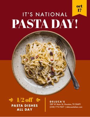 national pasta day Design Templates - MustHaveMenus ( 24 found ) Pasta Social Media, National Pasta Day, October Food, Pasta Brands, Professional Social Media, New Flyer, Design Edit, Restaurant Branding, Free Instagram