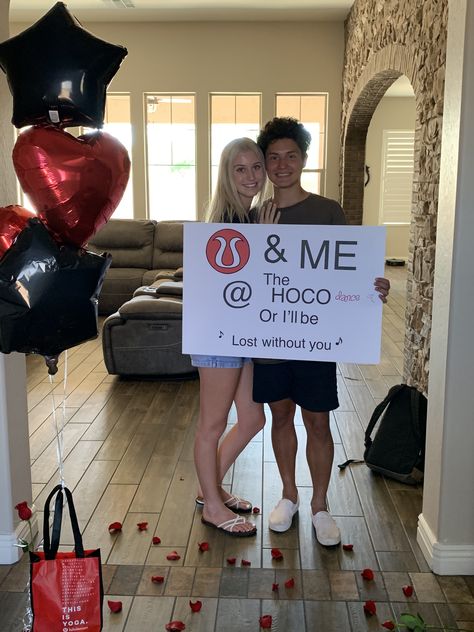 Lululemon and Dance Loft theme Lululemon Hoco Proposal, Lululemon Promposal, Cute Proposals, Cute Hoco Proposals, Promposal Ideas, Cute Homecoming Proposals, Cute Prom Proposals, Dance Proposal, Swift Outfits