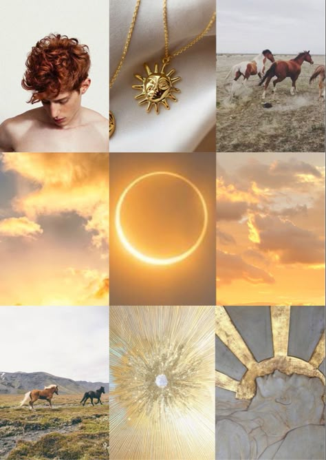 Helios Aesthetic Sun, Mercury Aesthetic God, Helios Aesthetic God, Greek Mythology Aesthetic Gold, Sun Moodboard Aesthetic, Helios God Of Sun, Helios God Art, Greek God Asethic, Sun Fantasy Aesthetic