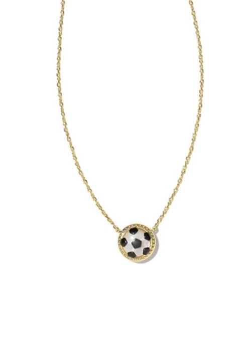 Kendra Scott Soccer Short Pendant in Gold Kendra Scott Sport Necklace, Kendra Scott Soccer Necklace, Volleyball Kendra Scott, Kendra Scott Volleyball Necklace, Soccer Ball Necklace, Kendra Scot, Soccer Necklace, Volleyball Necklace, Cute Necklaces