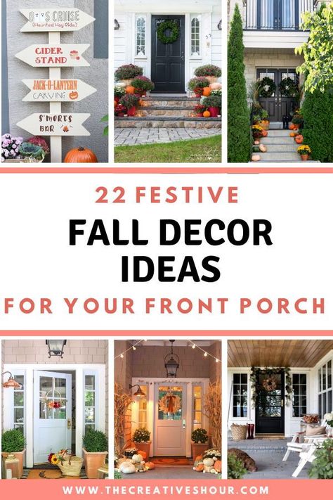 Spruce up your front porch for fall with these charming decor ideas. From wreaths to pumpkins, make your home inviting with our front porch autumn inspirations. Dive into the cozy season with style. #FrontPorch #FallDecorInspiration Farmhouse Fall Front Porch, Front Porch Fall Decor Ideas, Porch Fall Decor, Rustic Front Porch, Front Porch Inspiration, Ideas For Front Porch, Fall Front Porch Decor Ideas, Sideboard Decor, House Front Porch