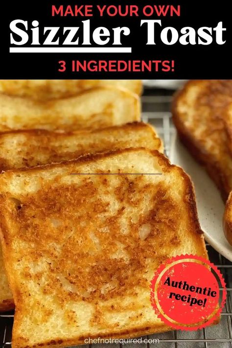 My Sizzler cheese toast recipe is the easiest recipe ever to make! With only 3 ingredients, this authentic copycat with become one of your recipes the family will request on repeat. Sizzler Cheese Bread Recipe, Sizzler Cheese Toast Recipes, Sizzlers Cheese Toast, Cheese Toast In Oven, Sizzler Toast Recipe, Sizzler Bread, Sizzler Cheese Toast, Snack To Make At Home, Sizzler Recipes