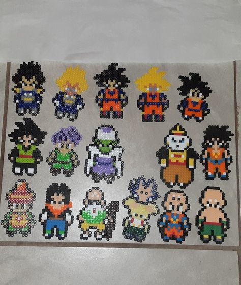 Perler Bead Dragon Ball Z, Dragon Ball Z Perler Beads, Dragon Ball Perler Beads, Goku Perler Beads, Dragon Ball Z Perler, Pegboard Ideas, Perler Designs, Perler Ideas, Easy Perler Beads Ideas