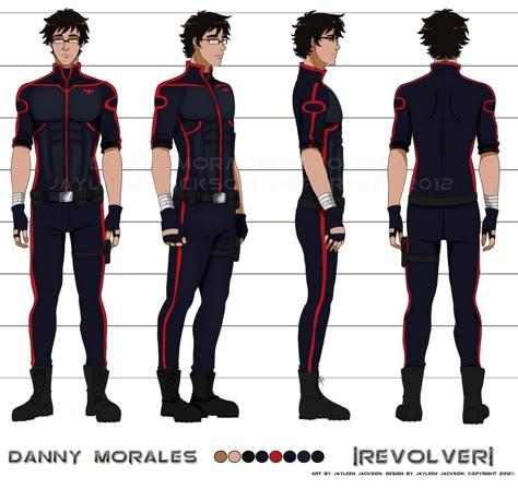 Danny's Final Turnaround by Jay-Jacks Animation References, Character Reference Sheet, Character Turnaround, Superhero Suits, V Model, Character Model Sheet, Super Hero Outfits, Character Design Sketches, Model Sheet