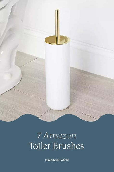 Here are our favorite toilet brushes found on Amazon. #hunkerhome #amazon #amazontoiletbrush #toiletbrush Best Toilet Brush, Hiding Plunger And Toilet Brush, Bathroom Toilet Brush, Hide Toilet Brush And Plunger, Toilet Plunger Storage Ideas, Toilet Brush Holder Ideas, Toilet Brush Storage, Open Bathroom Vanity, Toilet Bowl Stains