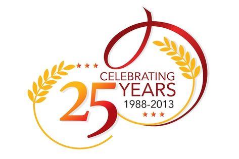 Vector 25th anniversary celebration logo... | Premium Vector #Freepik #vector #25-logo #25th-anniversary #25-years #25-anniversary 50 Years Celebration, Wedding Anniversary Design, 15 Anniversary Ideas, 25th Year Logo, Anniversary Banner Design, 25 Years Anniversary, 25 Logo, 100 Years Logo, 125 Anniversary Logo