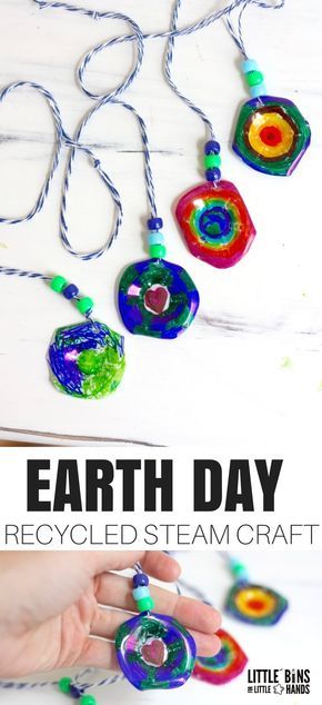 Upcycling, Fimo, Earth Day Craft, Recycling Activities, Earth Week, Earth Day Projects, Steam Ideas, April Crafts, Recycled Crafts Kids