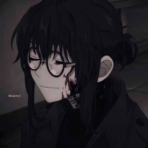 Anko Uguisu Matching Pfp, Anko Uguisu Icons Pfp, Anko Uguisu Pfp, Anko Uguisu Icons, Glasses Character Design, Black Hair Character, Uguisu Anko, Csm Icon, Anko Uguisu