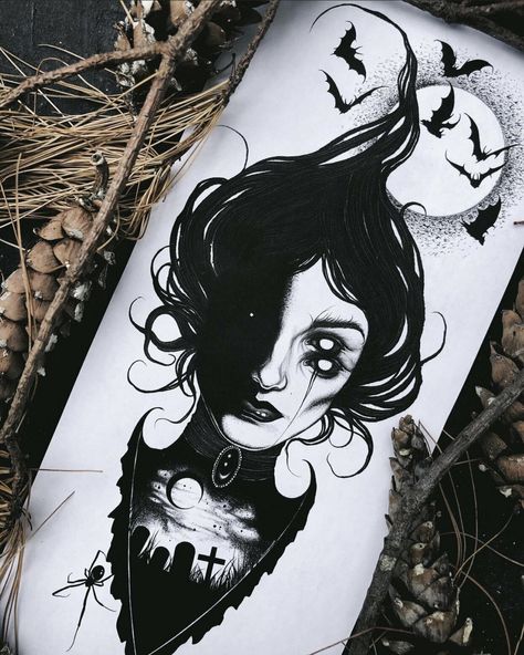 Dark Mark Tattoos, Witchcraft Tattoos, Satanic Tattoos, Goth Tattoo, Blackout Tattoo, Witch Tattoo, Spooky Tattoos, Dark Art Tattoo, Tattoo Project