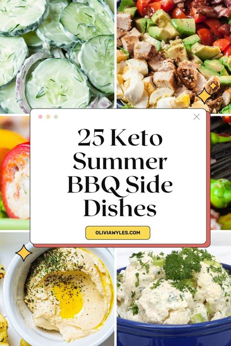 Explore a collection of mouthwatering and low-carb keto side dishes perfect for summer BBQs. From grilled zucchini medley to creamy avocado coleslaw, discover delicious recipes that will elevate your outdoor feasts. Whether you're following a ketogenic diet or simply looking for healthy and flavorful options, these summer-inspired dishes are sure to impress. Pin now and indulge in a sizzling lineup of keto-friendly sides for your next backyard gathering Quick Keto Sides, Keto Crockpot Side Dishes, Easy Low Carb Sides Dishes, Carb Friendly Sides, Fresh Keto Recipes, High Protein Bbq Sides, Keto Side Salad Recipes, Healthy Summer Sides For Dinner, Keto Side Dishes For Chicken