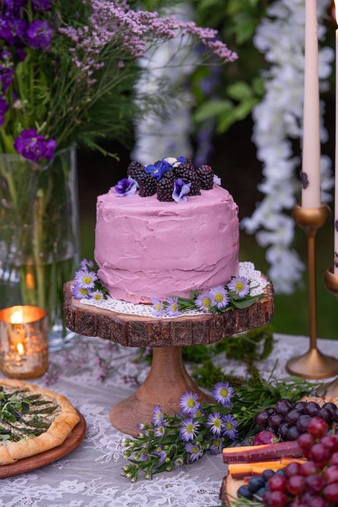 Practical Magic Cake, Litha Recipes, Midsummer Cake, Pagan Recipes, Blackberry Lavender Jam, Cranberry Kombucha, Blackberry Lavender, Lavender Jam, Gingerbread Hot Chocolate