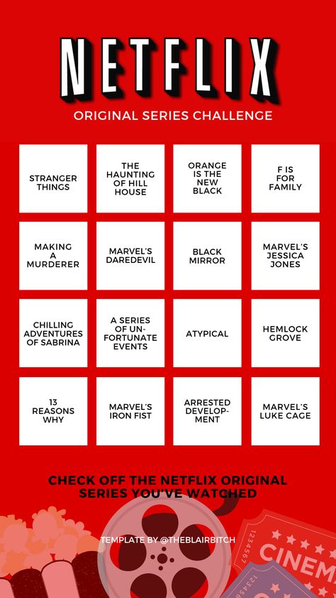 Netflix Original Shows Bingo Instagram Story Template (updated) Bingo Instagram Story, Movie Bingo Template, Netflix Layout, Movie Bingo, Netflix Movie List, Facebook Party Games, Read Box, Movie Challenge, Fb Games