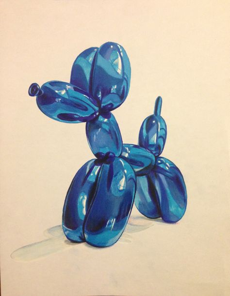 balloon animal marker drawing by Pony Lawson.  Prismacolor Colored Pencils and Copic Markers Copic Markers Drawings, Marker And Colored Pencil Art, Prisma Color Drawings, Copic Markers Art, Copic Artwork, Marker Artwork, Balloon Drawing, Copic Marker Drawings, Prismacolor Drawing