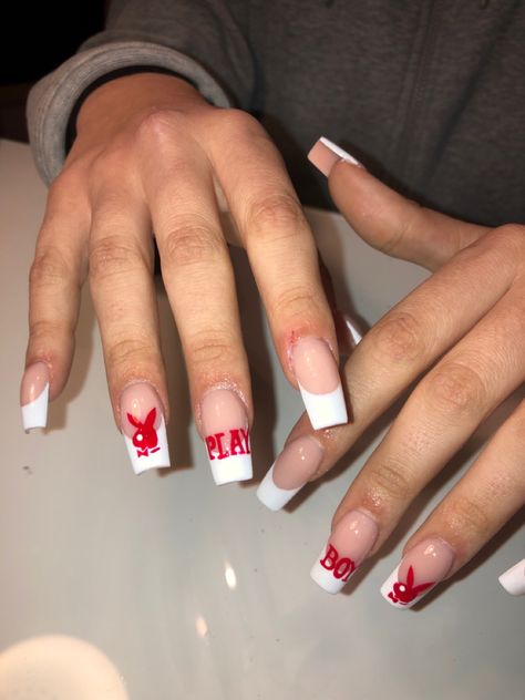 Playboi Carti Nails, Carti Nails, Hypebeast Nails, Play Boy Nails, 777 Nails, Sb Nails, Boy Nails, Bling Ideas, Anime Nails