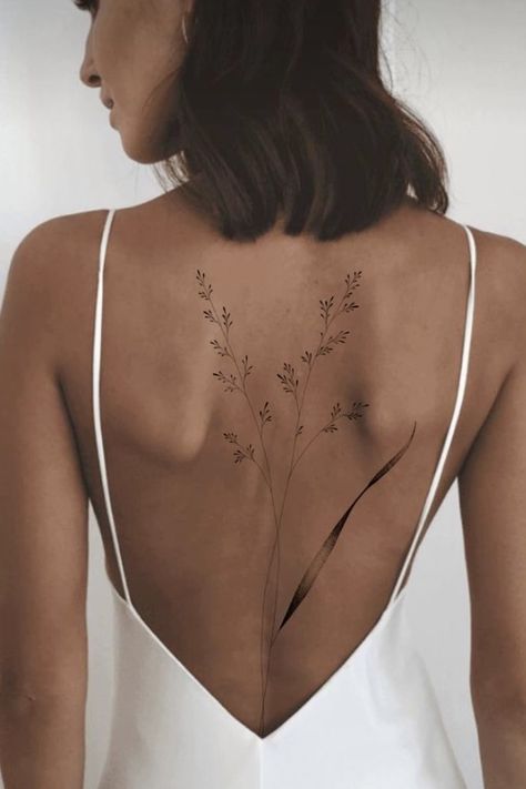 Spine Tattoo Ideas For Women, Types Of Tattoos, Back Tattoo Women Spine, Feminine Back Tattoos, Small Bird Tattoos, Spine Tattoo Ideas, Mastectomy Tattoo, Minimal Tattoo Design, Petite Tattoos