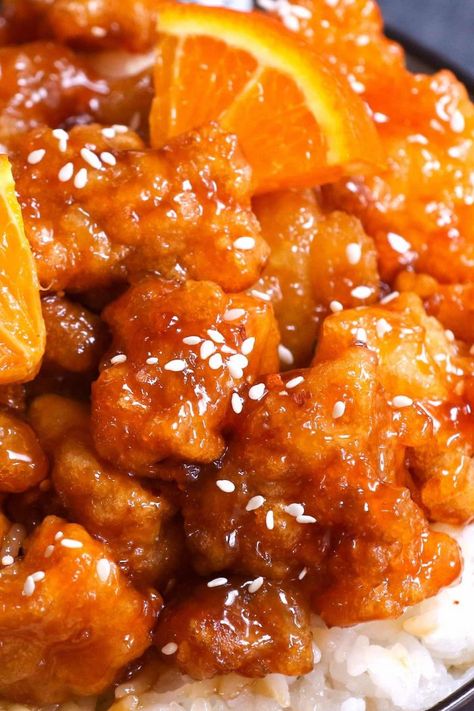 Orange Chicken Sauce Recipe, Gluten Free Orange Chicken, Chinese Orange Chicken, Baked Orange Chicken, Orange Chicken Sauce, Easy Orange Chicken, Chicken Sauce Recipes, Homemade Chinese Food, Chicken Sauce