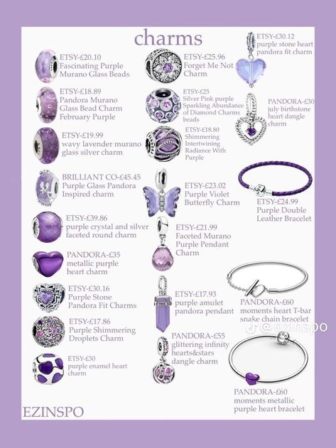 Cutest Pandora Charms, Pandora Purple Bracelet, Purple Pandora Charms, Purple Pandora Bracelet, Pandora Charms Aesthetic, Pandora Bracelet Purple, Pandora Bracelet Aesthetic, Purple Pandora, Pandora Purple