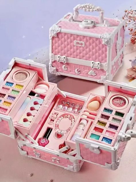 Makeup Set For Kids, Toddler Makeup, Kids Makeup Kit, Childrens Makeup, Box Suitcase, Make Up Kits, Coco Jones, Makeup Toys, Makeup Kit For Kids