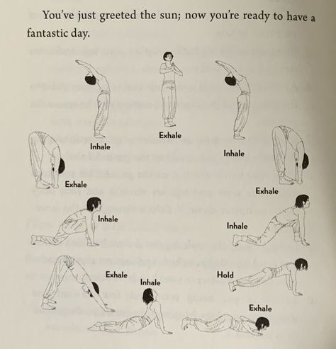 Morning Yoga Sun Salutation, Sun And Moon Salutation, Morning Yoga Flow Sequence, Mindfulness Illustrations, Moon Salutation Yoga, Sun Salutation Yoga, Sun Salutation A, Sun Salutation Sequence, Yoga Sun Salutation