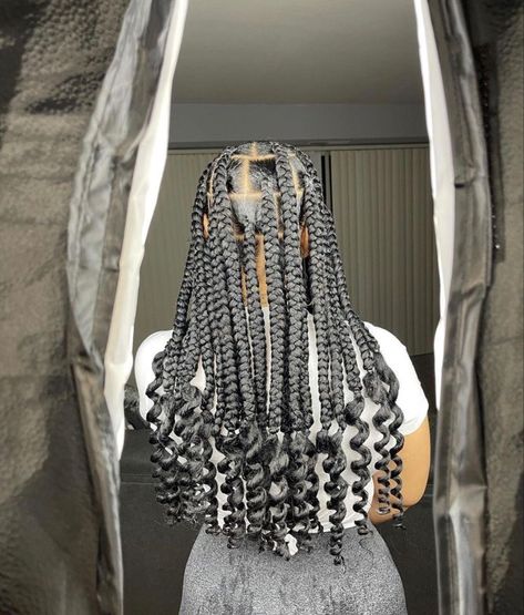 Styles For Big Knotless Braids, Large Short Knotless Box Braids, Jumbo Knotless Braids Hairstyles, Coi Leray Braids, Knotless Braids Hairstyles, Jumbo Knotless, Braids Jumbo, Hair Braid Patterns, Large Box Braids