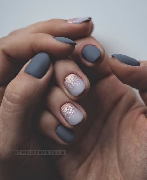 January Nail Designs Matte, Winter Nails Matte Short, Matte Grey Nail Designs, Matte Christmas Nails Simple, January Nails Matte, Matte Pedicure Ideas, Matte Winter Nails Short, Seasonal Nail Designs, Mani Pedi Combos Fall 2024