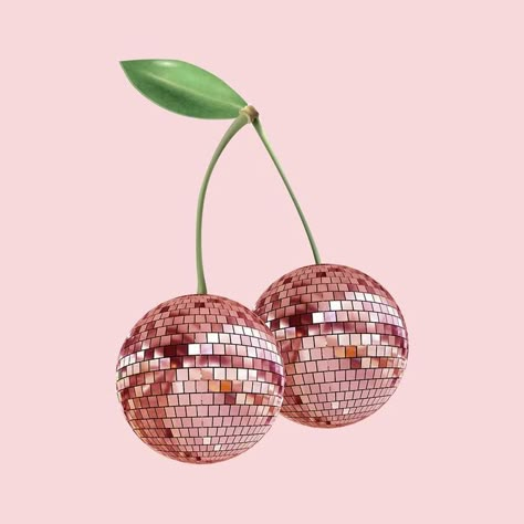 Cherry Disco, Dorm Party, Disco Ball Mirror, Iphone Wallpaper Preppy, Ball Aesthetic, Artificial Leaves, Glass Brick, Mirror Surface, Mirror Ball