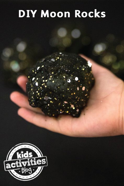 Get your kids wondering about outer space with this fun playtime craft. Have them add water to “moon sand,” (a combination of baking soda, black food coloring, and glitter) and then mold the mixture into moonrocks! Moon Activities, Space Activities For Kids, Diy Moon, Moon Sand, Black Food Coloring, Moon Rocks, Moon Crafts, Space Activities, Fun Summer Activities