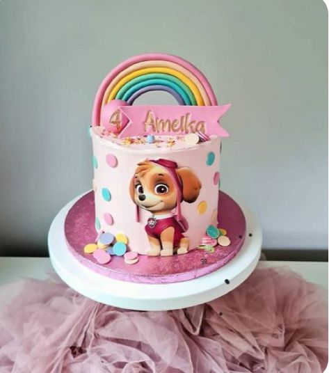 Skye Birthday Cake Paw Patrol, Sky Birthday Party Paw Patrol Cake, Rainbow Paw Patrol Cake, Paw Patrol Cake Girly Simple, Birthday Cake Skye Paw Patrol, Skye Paw Patrol Cake Ideas, Sky Paw Patrol Birthday Party Ideas, Sky Birthday Cake Paw Patrol, Tort Psi Patrol Sky