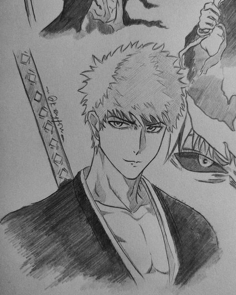 Ichigo kurosaki (BLEACH) . . . . . . Reference - Anime/manga ( BLEACH ) . . . . . #art #sketch #bleach #ichigo #kurosaki #doodle #pencil #season #trend #explore #explorepage #trending #reach Bleach Sketch, Bleach Reference, Bleach Ichigo Kurosaki, Reference Anime, Ichigo Manga, Doodle Pencil, Bleach Drawing, Bleach Ichigo, Bleach Anime Ichigo