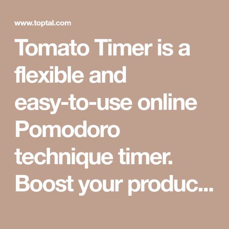 Tomato Timer is a flexible and easy-to-use online Pomodoro technique timer. Boost your productivity with Tomato Timer. Organisation, Timer Website, Pomodoro Timer App, Tomato Timer, Teaching Executive Functioning, Pomodoro Timer, Timer App, Time Management Techniques, Pomodoro Technique