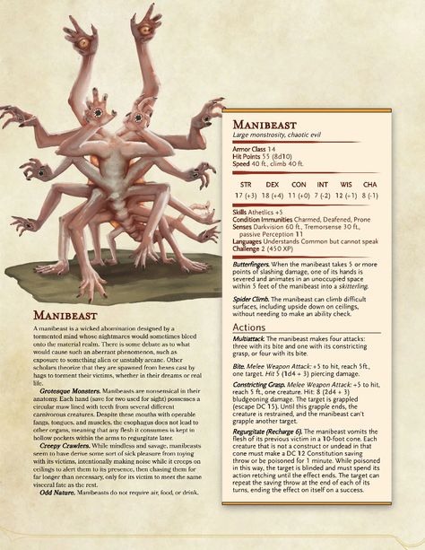 Npc Stat Block, Stat Block 5e, Homebrew 5e, Magical Creatures Mythology, Stat Block, Dnd Stats, Dnd Races, Dungeon Master's Guide, Dungeons And Dragons 5e