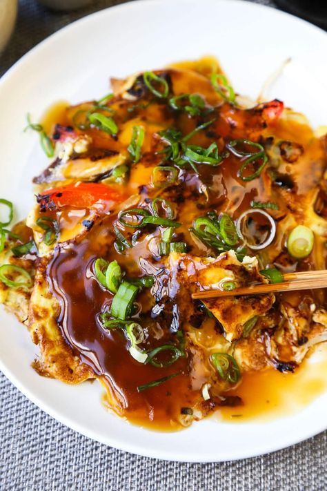 Chicken Egg Foo Young Recipe Foo Yung Recipe, Chicken Egg Foo Young Recipe, Egg Foo Young Recipe, Chicken Egg Foo Young, Rice On The Stove, Chinese Egg, Mapo Tofu, Keto Pancakes, Recipe Chicken